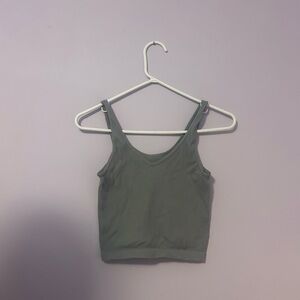 Green Ribbed Tank Top